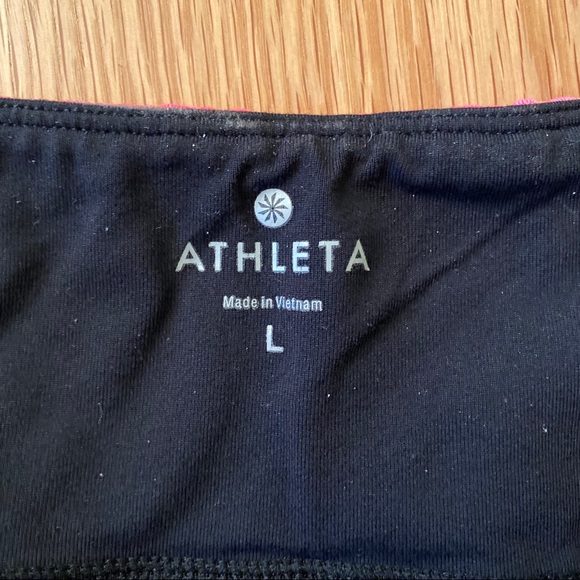 Athleta Neon Coral Splits Revelation Workout Crops - Picture 5 of 5